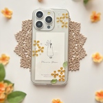 【iPhone17対応】　スマホケース　iPhone  クリア　レジン　金木犀　キンモクセイ　菜の花　紫陽花　オレンジカラー　秋