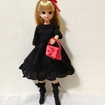 ［送料無料］リカちゃんサイズ　黒ワンピースセット