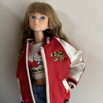 ドールサイズスカジャン赤　虎　LLサイズ