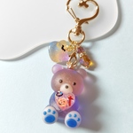 ハロウィン宝石♡両手にぎゅっ♡一緒にお出かけくまちゃんキーホルダー　レジン　推し活　くま　