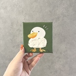 原画『あひる』10㎝×10㎝　絵画/アクリル画/テクスチャーアート/アート/キャンバス/インテリア