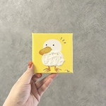 原画『あひる』10㎝×10㎝　絵画/アクリル画/テクスチャーアート/アート/キャンバス/インテリア