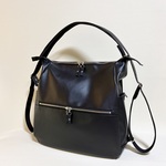 引っ張るだけショルダー&リュック（ブラックpvcレザー）