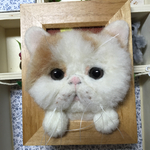 羊毛フェルト フォトフレーム ブサカワ猫
