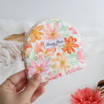 （10/25 21:00 販売開始）スリムな薄型ポーチ｜コスモス｜花柄・大人可愛い・サニタリーポーチ・コスメポーチ・マスク・ギフト◎