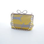 〔ハンドメイド〕ミナペルホネン　リボンがま口　 run run run yellow&mermaidリボン