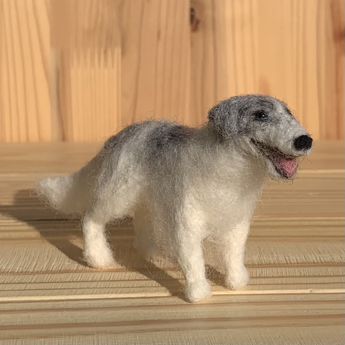 フェルト犬 フラットコーテッドレトリバー Aさん <MW127> - グレのお店