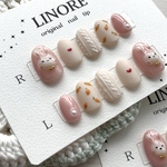 うさぎネイル🐰 バレンタインネイル 春ネイル 秋ネイル 冬ネイル ニットネイル シンプルネイル ショート ピンクネイル 