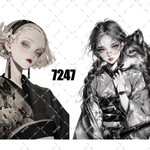 original sticker « no.7247 »     //     人物ステッカー オリジナルステッカー オリジナル人物ステッカー ステッカー cotton melody ミニステッカー