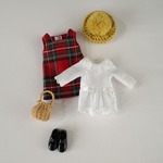 【1/6・2１cm outfit】冬のチェックのジャンスカセット(S)