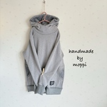 ★ふわもこタートルフード★グレー×グレーボア