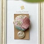 ◎コインパール◎インド刺繍リボンくるみボタンヘアゴム≡ ペールピンク ≡