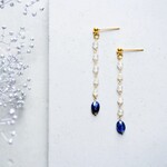"Moonstone×sapphire "    グレームーンストーン サファイア サージカルステンレス ピアス☽