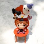 ハロウィン　パンプキンチェア　魔女　おばけ　ミニチュア　粘土細工　樹脂粘土　かぼちゃ　Halloween　こねこねくらぶ