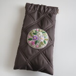 ばね口のメガネポーチ（ブラウン）【送料無料】