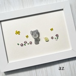 《お散歩シュナウザー🐶》　シーグラス　シーグラスアート　シュナウザー　シュナ　no.004