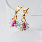  "labradorite×Grandidierite×Ruby..berry"サージカルステンレス ラブラドライト グランディディエライト ルビー ピアス☽ 
