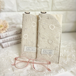 めがねケース　マーガレット刺繍　くすみホワイト