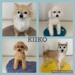KIIKO 羊毛フェルト　オーダー　犬　ペット　ecru brun　