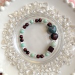 チョコレートカラーの天然石ブレス　Bミントチョコレート（ミントグリーン）【送料82円～】