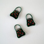 【1/6・21cm・22cmドールoutfit】がま口風ハンドバッグ(クリスマス・古美銀)