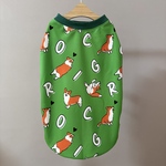 [出来上がり品　Lサイズ] アメリカンポップなロゴ&コーギー柄　みどり