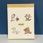 ペリッとはがせるメモ帳　クリーム色　40枚　障害者アート