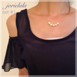 CottonPearl♡PinkGoldネックレスピアスセット/set #1 /シンプルコットンパール