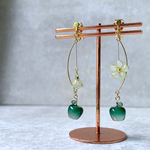 青りんごピアス　青リンゴ　ピアス シンプル　イヤリング　りんご　緑　グリーン　秋　
