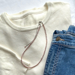 <希少・高品質・今だけ特別価格>ナチュラルパープルの艶々ベビーパールネックレス　淡水パールネックレス　一連ネックレス　ライスパール　天然色　パープル　フォーマル　オケージョン　クリスマスプレゼント