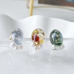 【耳元で楽しむ小さな美術館】レジン 花 セザンヌ ダリア ピアス イヤリング 淡水パール ブルー グリーン オレンジ ホワイト 花瓶 3点セット