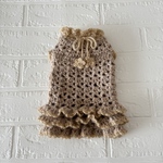 犬服　手編みフリフリニットワンピース（オーダー）