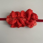 専用　顎紐つき　七五三　ヘッドドレス　着物リメイク　アンティーク　753　髪飾り　成人式　ハーフ成人式　卒業式　卒園式　お正月　ひなまつり　柄あり　お祭り　赤