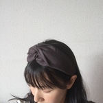 クロスターバン型カチューシャ（リネン・ブラウン）