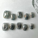 No.9 沈む夕日　ネイルチップ　ニュアンスネイル　ミラーネイル　ブルー　青　ネイビー　ブルーグレー　ピンクオレンジ　ぷっくり　立体感ネイル　　鉱物　天然石　個性派ネイル