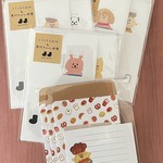 ご予約分：窓から見てる〜！靴下カードセット＆パンレターセット