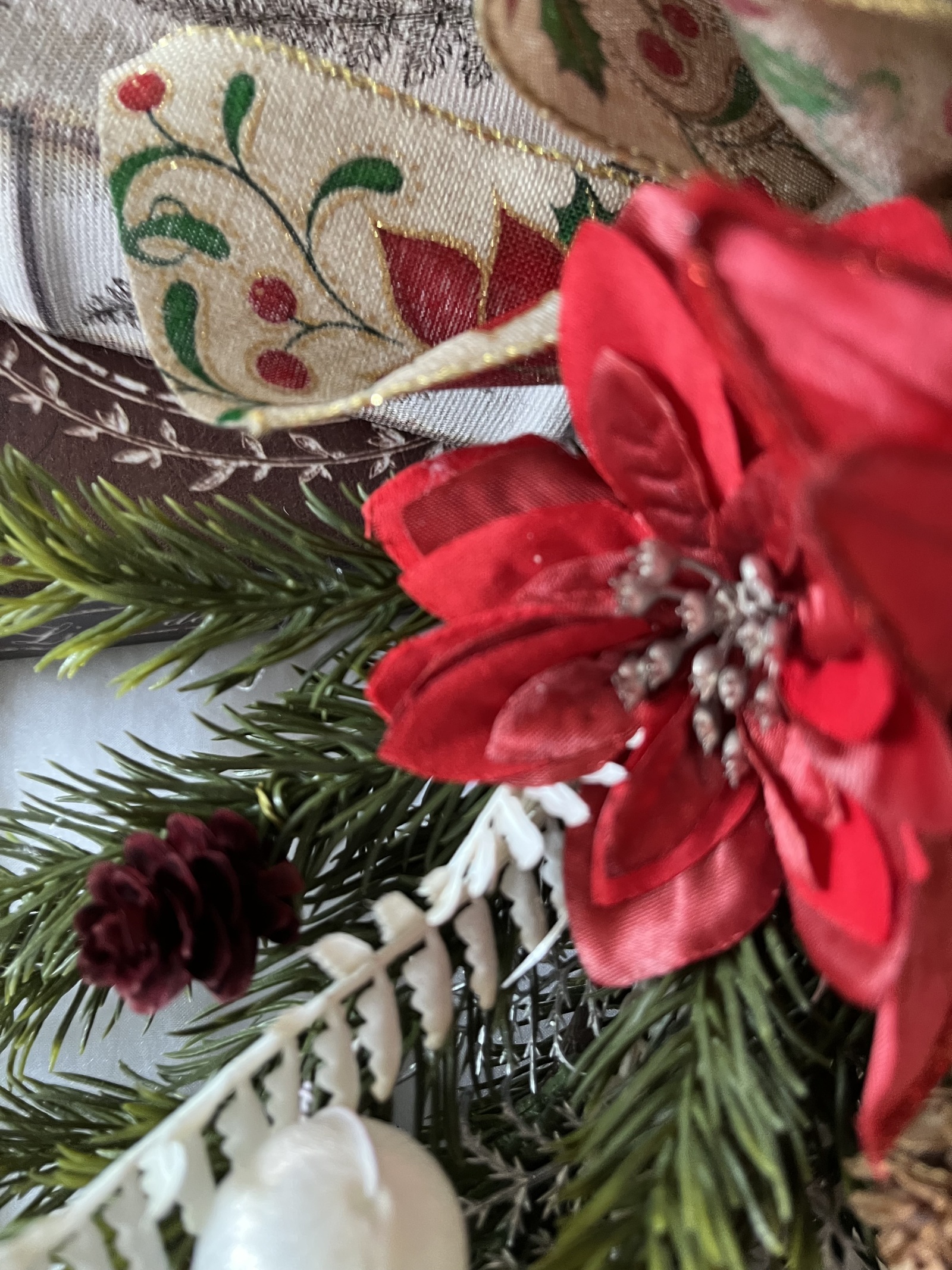 アーティフィシャルフラワー クリスマススワッグ レッドポインセチア23