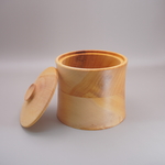 フタ付き小物入れ B品 保存容器 木の種類:イチョウ 約11cm (0060)