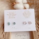 「白地」お得セット　クンツァイト　天然石　一粒1粒　セカンドホール　付けっぱなし　アパタイト　普段使い　ミニピアス　小粒