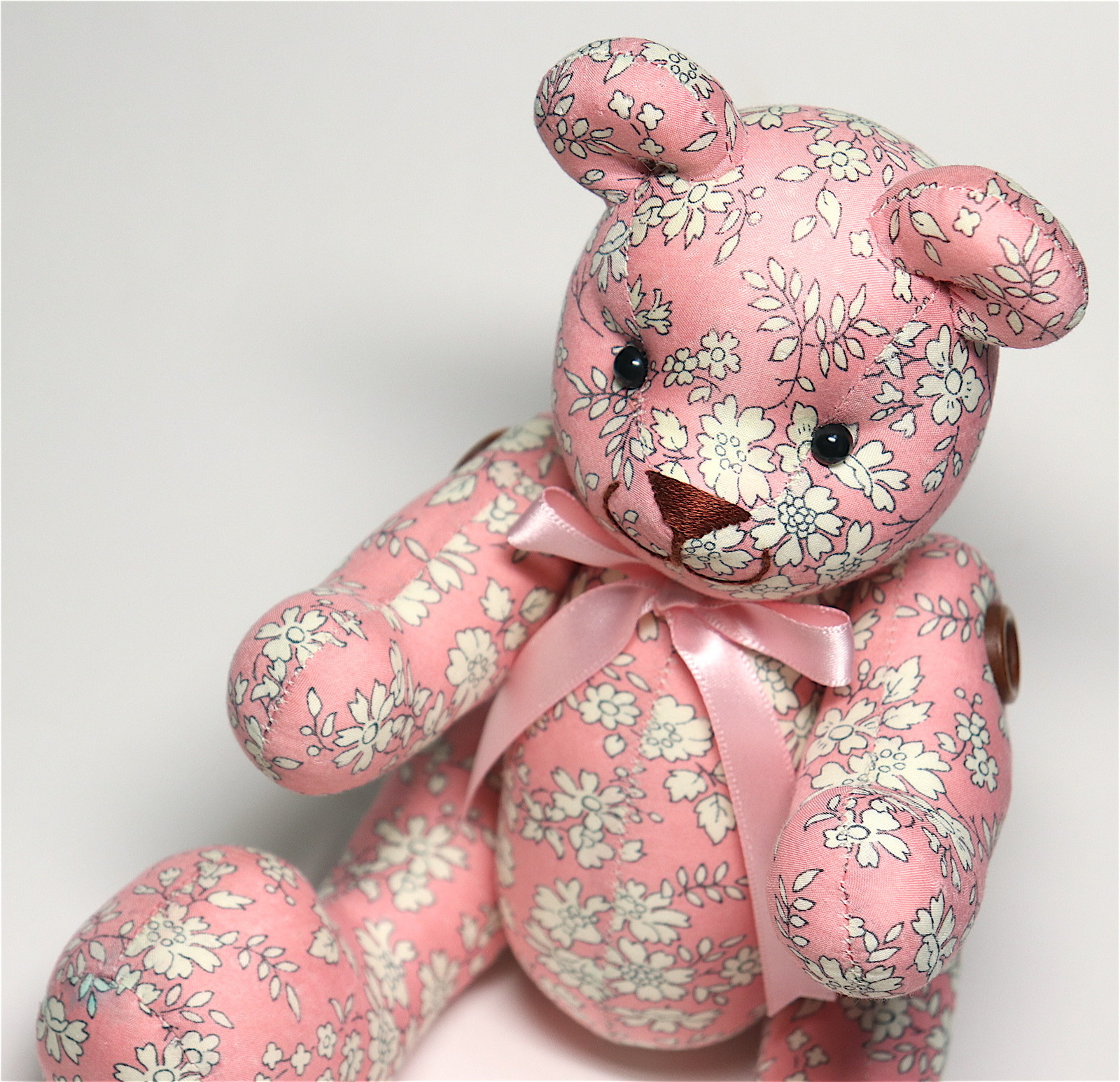 花柄バラ パープル テディベア くまぬいぐるみ - AMARANTH'S GALLERY