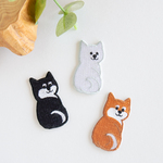 選べる 刺繍 ワッペン 【 振り向き柴犬 】 うちの子 柴犬 シール アイロン 両用 ペット うちの子グッズ