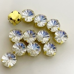 《12こ入り》ラウンド8mm・ギャザーカット　クリスタルヴェール  ガラスストーン