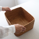 春ＳＡＬＥ　 伝統工芸アタ細工 　小　スクエアバスケット収納BOX見せる収納ボックス ストレージボックスE06◎