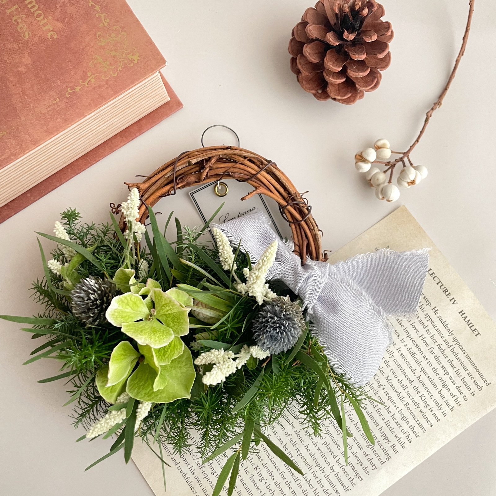 大きめ】フレッシュブーケからドライに変化するスワッグ ドライ