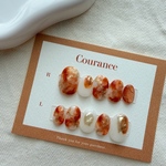 No.3 オレンジブラウン×ホワイト ニュアンスネイルチップ