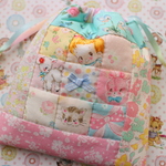 hana*ハンドメイド☆四角いパッチワーク巾着♡