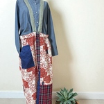 浴衣リメイクパッチワークサロペット
