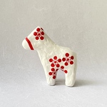 2026年干支　干支置物　張子の午　赤の梅模様