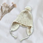 【オーダー品】耳当て付きニット帽　ベビー　キッズ　ナチュラル