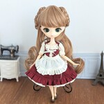 1494【ハルモニアブルーム ワンピース】ワインレッドのディアンドル風ワンピース